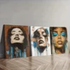 3pcs Graffiti style portrait of a girl Wall Art Set Canvas Framed 40x60cm - High Quality Print 100% Australian Made Wall Canvas Ready to Hang