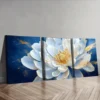 3pcs Oversized white flowers Wall Art Set Canvas Framed 40x60cm - High Quality Print 100% Australian Made Wall Canvas Ready to Hang