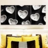 3pcs Shape on black background Wall Art Set Canvas Framed 40x60cm - High Quality Print 100% Australian Made Wall Canvas Ready to Hang - Image 2