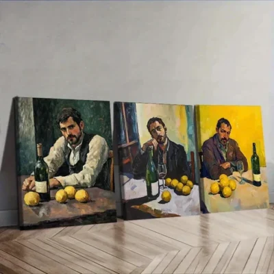 3pcs Drunk man Wall Art Set Canvas Framed 50x70cm - High Quality Print 100% Australian Made Wall Canvas Ready to Hang