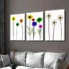 3pcs Modern Abstract Floral Vibrant Colorful Wall Art Set Canvas Framed 50x70cm - High Quality Print 100% Australian Made Wall Canvas Ready to Hang - Image 3