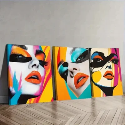 3pcs Women's poster Wall Art Set Canvas Framed 50x70cm - High Quality Print 100% Australian Made Wall Canvas Ready to Hang