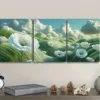 3pcs Deco Modern Contemporary White Poppy Wall Art Set Canvas Framed 50x70cm - High Quality Print 100% Australian Made Wall Canvas Ready to Hang - Image 3
