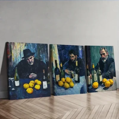 3pcs Drunk man Wall Art Set Canvas Framed 50x70cm - High Quality Print 100% Australian Made Wall Canvas Ready to Hang