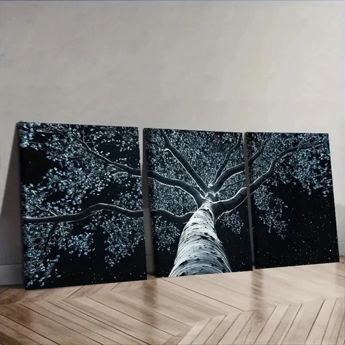3pcs The old poplar tree Wall Art Set Canvas Framed 50x70cm – High Quality Print 100% Australian Made Wall Canvas Ready to Hang