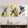 3pcs Beautiful Bird Colorful Bird Paintings Wall Art Set Canvas Framed 50x70cm - High Quality Print 100% Australian Made Wall Canvas Ready to Hang