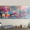 3pcs Spa candle Floral Wall Art Set Canvas Framed 40x60cm - High Quality Print 100% Australian Made Wall Canvas Ready to Hang - Image 3