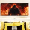 3pcs Crimson Warrior with Black Horns Wall Art Set Canvas Framed 50x70cm - High Quality Print 100% Australian Made Wall Canvas Ready to Hang - Image 2