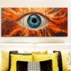3pcs Striking Eyeball Design with Vibrant Flames Wall Art Set Canvas Framed 50x70cm - High Quality Print 100% Australian Made Wall Canvas Ready to Hang - Image 2