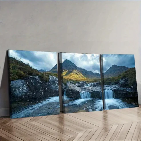 3pcs Scottish Highlands Wall Art Set Canvas Framed 40x60cm – High Quality Print 100% Australian Made Wall Canvas Ready to Hang