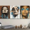 3pcs Graffiti style portrait of a girl Wall Art Set Canvas Framed 40x60cm - High Quality Print 100% Australian Made Wall Canvas Ready to Hang - Image 3