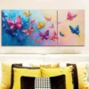 3pcs Lots of butterflies dancing Wall Art Set Canvas Framed 50x70cm - High Quality Print 100% Australian Made Wall Canvas Ready to Hang - Image 2