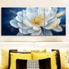 3pcs Oversized white flowers Wall Art Set Canvas Framed 40x60cm - High Quality Print 100% Australian Made Wall Canvas Ready to Hang - Image 2
