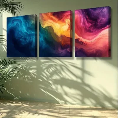 3pcs Rainbow Mountain Art Painting Wall Art Set Canvas Framed 40x60cm -High Quality Print 100% Australian Made Wall Canvas Ready to Hang