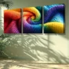 3pcs Art Painting Wool fabric Wall Art Set Canvas Framed 50x70cm - High Quality Print 100% Australian Made Wall Canvas Ready to Hang - Image 2