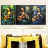 3pcs Mona Lisa Guitar Trio Wall Art Set Canvas Framed 40x60cm - High Quality Print 100% Australian Made Wall Canvas Ready to Hang - Image 2