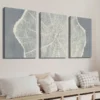 3pcs Simple Tree Growth Ring Illustration Wall Art Set Canvas Framed 40x60cm - High Quality Print 100% Australian Made Wall Canvas Ready to Hang
