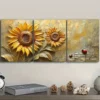 3pcs Sunflowers and ladybugs Wall Art Set Canvas Framed 40x60cm - High Quality Print 100% Australian Made Wall Canvas Ready to Hang - Image 3