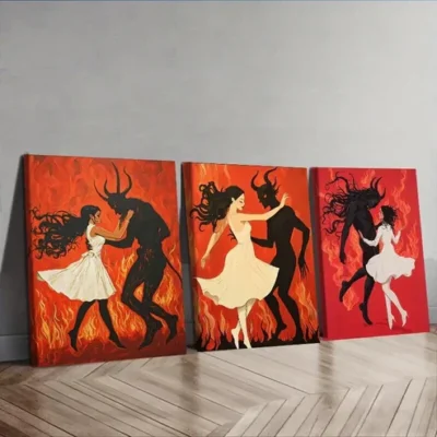 3pcs The Girl and the Beast Wall Art Set Canvas Framed 50x70cm - High Quality Print 100% Australian Made Wall Canvas Ready to Hang