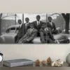 3pcs The black teenager was in an old car Wall Art Set Canvas Framed 50x70cm - High Quality Print 100% Australian Made Wall Canvas Ready to Hang - Image 3