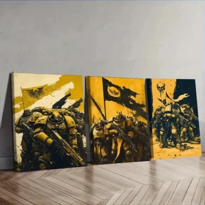 3pcs Soldiers on the planet Wall Art Set Canvas Framed 50x70cm - High Quality Print 100% Australian Made Wall Canvas Ready to Hang