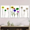 3pcs Modern Abstract Floral Vibrant Colorful Wall Art Set Canvas Framed 50x70cm - High Quality Print 100% Australian Made Wall Canvas Ready to Hang
