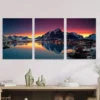 3pcs Scenic Mountain Sunset Landscape Modern Wall Art Set Canvas Framed 40x60cm - High Quality Print 100% Australian Made Wall Canvas Ready to Hang