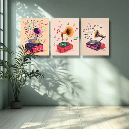 3pcs Note, record Wall Art Set Canvas Framed 40x60cm – High Quality Print 100% Australian Made Wall Canvas Ready to Hang