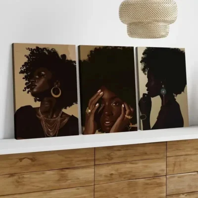 3pcs Modern Art Luxurious Stylish Glamour Figure Wall Art Set Canvas Framed 50x70cm - High Quality Print 100% Australian Made Wall Canvas Ready to Hang