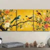 3pcs The Tree of Life Adorned with Birds Flowers Wall Art Set Canvas Framed 40x60cm - High Quality Print 100% Australian Made Wall Canvas Ready to Hang - Image 3