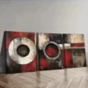 3pcs Abstract art painting of circles and rings Wall Art Set Canvas Framed 50x70cm - High Quality Print 100% Australian Made Wall Canvas Ready to Hang