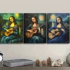 3pcs Mona Lisa Guitar Trio Wall Art Set Canvas Framed 40x60cm - High Quality Print 100% Australian Made Wall Canvas Ready to Hang - Image 3