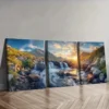 3pcs Scottish Highlands Sunset Landscape Wall Art Set Canvas Framed 50x70cm - High Quality Print 100% Australian Made Wall Canvas Ready to Hang
