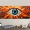 3pcs Striking Eyeball Design with Vibrant Flames Wall Art Set Canvas Framed 50x70cm - High Quality Print 100% Australian Made Wall Canvas Ready to Hang - Image 3