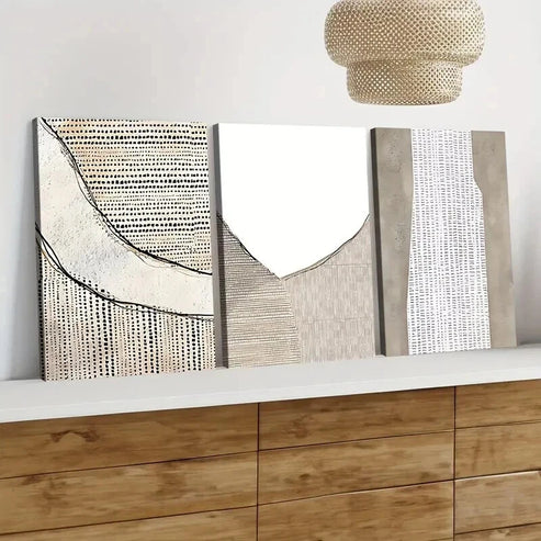 3pcs Abstract Style Teal and White Wavy Gray Wall Art Set Canvas Framed 40x60cm – High Quality Print 100% Australian Made Wall Canvas Ready to Hang