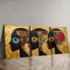 3pcs Black and Golden portrait abstract painting Wall Art Set Canvas Framed 40x60cm - High Quality Print 100% Australian Made Wall Canvas Ready to Hang