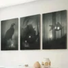 3pcs Mystical Forest & Eagle Wall Art Set Canvas Framed 40x60cm - High Quality Print 100% Australian Made Wall Canvas Ready to Hang - Image 2