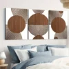 3pcs Abstract Geometric Circular Elegant Art Wall Art Set Canvas Framed 40x60cm - High Quality Print 100% Australian Made Wall Canvas Ready to Hang - Image 3
