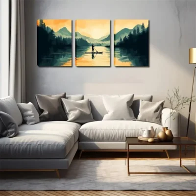 3pcsTree Lush Elegant Style Wall Art Set Canvas Framed 40x60cm - High Quality Print 100% Australian Made Wall Canvas Ready to Hang