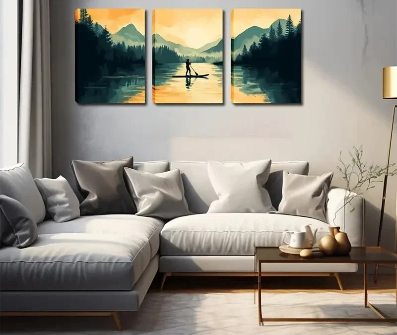 3pcs Tree Lush Elegant Style Wall Art Set Canvas Framed 50x70cm – High Quality Print 100% Australian Made Wall Canvas Ready to Hang