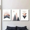 3pcs Abstract Geometric  Wall Art Set Canvas Framed 40x60cm - High Quality Print 100% Australian Made Wall Canvas Ready to Hang - Image 2