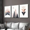 3pcs Abstract Geometric  Wall Art Set Canvas Framed 40x60cm - High Quality Print 100% Australian Made Wall Canvas Ready to Hang - Image 3