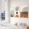 3pcs Contemporary Shining Sun & Landscape Wall Art Set Canvas Framed 50x70cm - High Quality Print 100% Australian Made Wall Canvas Ready to Hang - Image 2