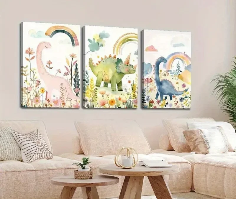 3pcs Vibrant Rainbow, Botanical Flowers, Jungle   Wall Art Set Canvas Framed 40x60cm – High Quality Print 100% Australian Made Wall Canvas Ready to Hang