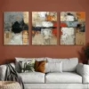 3pcs Abstract Geometric Modern  Wall Art Set Canvas Framed 40x60cm - High Quality Print 100% Australian Made Wall Canvas Ready to Hang - Image 3