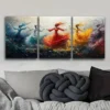 3pcs Vibrant Abstract Sufi Whirling Dancers Wall Art Set Canvas Framed 50x70cm - High Quality Print 100% Australian Made Wall Canvas Ready to Hang - Image 2