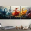 3pcs Vibrant Abstract Sufi Whirling Dancers Wall Art Set Canvas Framed 50x70cm - High Quality Print 100% Australian Made Wall Canvas Ready to Hang - Image 3