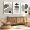 3pcs Abstract Shapes Neutral Beige Earth Tone Wall Art Set Canvas Framed 40x60cm - High Quality Print 100% Australian Made Wall Canvas Ready to Hang - Image 3