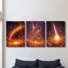 3pcs Fantasy Golden Rainbow Golden Fairy Wall Art Set Canvas Framed 40x60cm - High Quality Print 100% Australian Made Wall Canvas Ready to Hang - Image 3