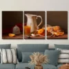 3pcs Oranges, Pitcher & Glass Classic Wall Art Set Canvas Framed 40x60cm - High Quality Print 100% Australian Made Wall Canvas Ready to Hang - Image 2